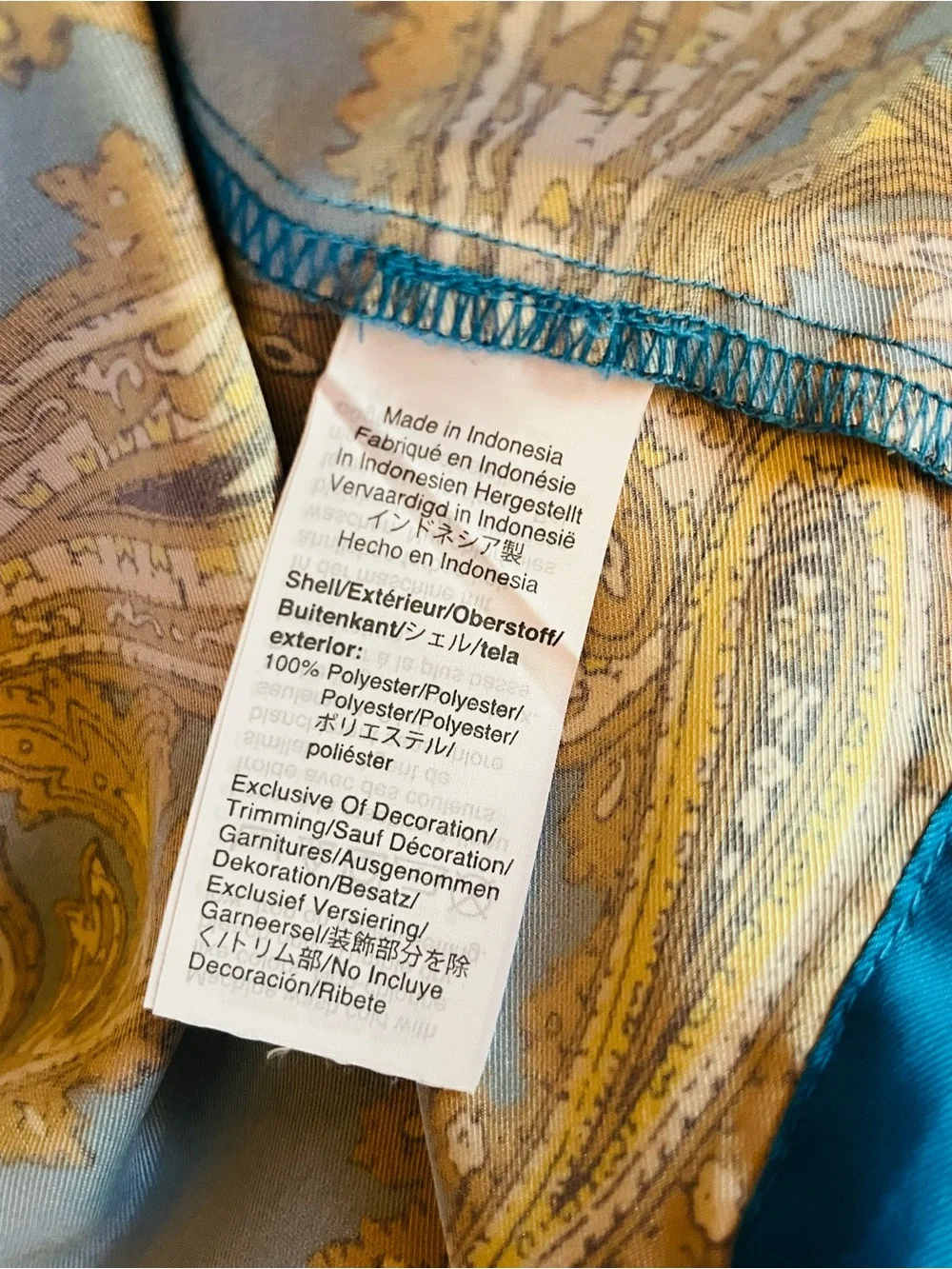 J. Crew Women's Bright Blue Paisley Print Button Down Blouse Size XXS